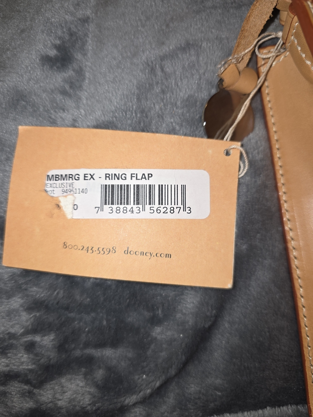 Dooney & Bourke Blue Logo Denim and Tan Leather Shoulder Bag - Picture 4 of 9